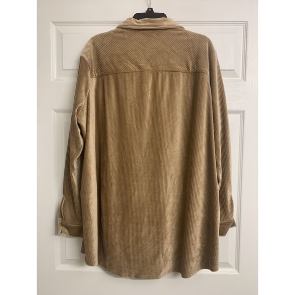 Studio 1886 XL Velvet Corduroy Cozy Shacket Shirt Oversized Fall Winter - Picture 3 of 8